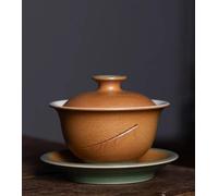 Set Di Tazze Da Tè Ciotola Per La Preparazione Del Tè Confezione Regalo Per Cerimonia Zuppiera Da Fatta A Mano Longquan Celadon Con Foglie Cadute Set Da Tè Pomeridiano