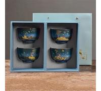 Set Di Tazze Da Tè Confezione Regalo Combinata Set Tazza In Ceramica Quattro Tazze Lotus Rhyme Fuxing Tea Art Kitchen Restaurant Bar Home Garden Set Da Tè Pomeridiano(B)