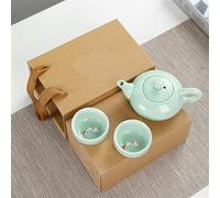 Set Di Tazze Da Tè Creativo Carpa Ice Crack Tè Cinese Set Viaggio Kung Fu Teiera Portatile Ceramica Porcellana Teaset Tazze Strumento Set Da Tè Pomeridiano(A)