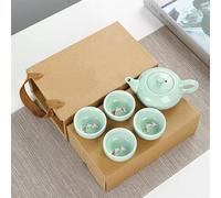 Set Di Tazze Da Tè Creativo Carpa Ice Crack Tè Cinese Set Viaggio Kung Fu Teiera Portatile Ceramica Porcellana Teaset Tazze Strumento Set Da Tè Pomeridiano(B)