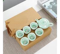 Set Di Tazze Da Tè Creativo Carpa Ice Crack Tè Cinese Set Viaggio Kung Fu Teiera Portatile Ceramica Porcellana Teaset Tazze Strumento Set Da Tè Pomeridiano(C)