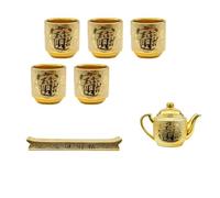 Set Di Tazze Da Tè Cucina Sala Da Pranzo Bar Giardino Domestico Fortuna Bicchiere Vino Cerimonia Tazza Tè In Ceramica Per Adorare Dio E Buddha Set Da Tè Pomeridiano(B)
