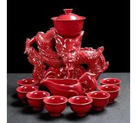 Set Di Tazze Da Tè Cucina Sala Da Pranzo Bar Teiera Rotante Set Tè 11 Pezzi/In Ceramica Kung Fu Semiautomatica Manuale Tazza Set Da Tè Pomeridiano(G)