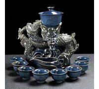 Set Di Tazze Da Tè Cucina Sala Da Pranzo Bar Teiera Rotante Set Tè 11 Pezzi/In Ceramica Kung Fu Semiautomatica Manuale Tazza Set Da Tè Pomeridiano(C)