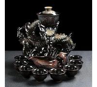 Set Di Tazze Da Tè Cucina Sala Da Pranzo Bar Teiera Rotante Set Tè 11 Pezzi/In Ceramica Kung Fu Semiautomatica Manuale Tazza Set Da Tè Pomeridiano(B)