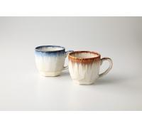 Set Di Tazze Da Tè E Caffè Drip Mug 2P Mino Ware, Made In Japan Blu Marrone