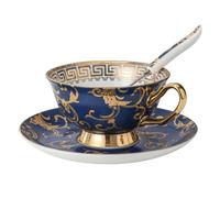 Set di tazze da tè e caffè in porcellana Jiotouhu per il tè pomeridiano, tazza da tè e caffè in porcellana fine per la colazione, set di tazze e piattini con cucchiaini, 200ml/7oz