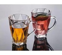 Set di tazze da tè e caffè in vetro classico, di alta qualità, da 6 a 210 ml, per espresso trasparente, cappuccino, cioccolata calda, tazza per latte, tè verde, tisane, limone (Vintage, 6)