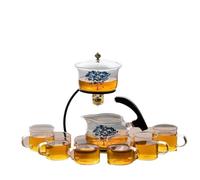 Set Di Tazze Da Tè Famiglia Pu'er Profumato Kung Fu Tè Set Da Infusore Bere Il Maker Scolorimento Teiera Vetro Automatico Preparazione Del Set Da Tè Pomeridiano(Type-C)