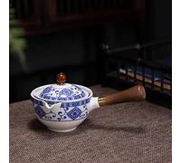 Set Di Tazze Da Tè Fiore Portatile Squisito Cinese Gongfu Kung Fu Set Tè Teiera In Ceramica In Legno Maniglia Laterale Pentola Tazza Articoli Attrezzature Set Da Tè Pomeridiano(C2)