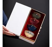 Set Di Tazze Da Tè Forno Cambio Tazza Tè Quattro Stagioni Maestro Ciotola Confezione Regalo Kung Fu Set Tazze Ceramica Per Casa Porcellana Cinese Set Da Tè Pomeridiano(A)