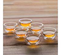 Set di tazze da tè in vetro a doppia parete, 6 pezzi/4 pezzi/1 pezzo, tazze da tè trasparenti resistenti al calore spesse per il tè Gongfu, tè ai fiori Tagli UnicaColore unicovetro