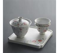 Set Di Tazze Da Tè Inizio Zuppiera Ceramica Grossolana Jingdezhen Dipinta Mano Pura Pesca Set Tè Kung Fu Set Da Tè Pomeridiano(E)
