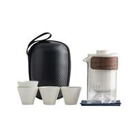 Set Di Tazze Da Tè Pentola Tazze 1 Caso Con Mini Infusore 4 All'aperto Hotel Picnic Portatile Tè Set Sfuso Viaggi Trekking Per Fu Amici Set Da Tè Pomeridiano(White)