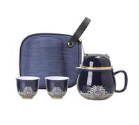 Set di tazze da tè portatili in ceramica, set di teiera in ceramica,Set di teiera in ceramica, set di tazze da tè portatili a forma di gatto fortunato - Servizio da tè D