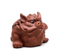 Set Di Tazze Da Tè Set Da Tè Cinese In Argilla Viola Decorazione Fatta A Mano Pet Fortunato Rospo Dorato Scultura Artigianato Set Da Tè Pomeridiano(A)