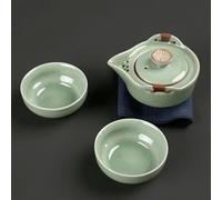 Set Di Tazze Da Tè Set Da Tè Doppio In Porcellana Regalo Per La Decorazione Della Casa Tazza TèDa Viaggio Portatile Teiera Moderni In Ceramica Verde Pallido Set Da Tè Pomeridiano(B)