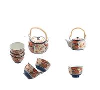 Set Di Tazze Da Tè Set Da Tè Kung Fu Con Una Pentola Cinque Tazze Decalcomanie Traccia Oro Antico Imari Teiera In Ceramica Color Manico A Fascio Retro Set Da Tè Pomeridiano(Type-B)