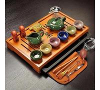 Set Di Tazze Da Tè Set da tè Kung Fu in argilla viola, bicchieri, tazza, zuppiera, infusore, cerimonia del cinese con Set Da Tè Pomeridiano(C)