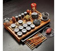 Set Di Tazze Da Tè Set da tè Kung Fu in argilla viola, bicchieri, tazza, zuppiera, infusore, cerimonia del cinese con Set Da Tè Pomeridiano(A)