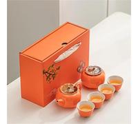 Set Di Tazze Da Tè Set Da Tè Kung Fu Regali Del Festival Per Un Amico Insegnante 6 Pezzi Creativo Forma Di Arancione Confezione Regalo Tazza In Ceramica Set Da Tè Pomeridiano(Type-B)