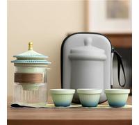 Set Di Tazze Da Tè Set Da Tè Viaggio In Vetro Per La Casa Accessori Portatili Per Esterni Artigianato Kit Museo Del Palazzo 1 Pentola 3 Tazze Set Da Tè Pomeridiano(D)