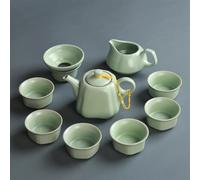 Set Di Tazze Da Tè Set In Ceramica Kung Fu Teiera Tazza Infusore Per Tè Cinese 6 Tazze Set Da Tè Pomeridiano(F)