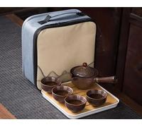 Set Di Tazze Da Tè Set Per Cerimonia Tè Kung Fu Rotante Cinese Automatico Rende Teiera Ceramica Domestica Portatile Viaggio Set Da Tè Pomeridiano(B)