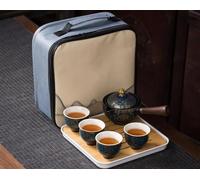 Set Di Tazze Da Tè Set Per Cerimonia Tè Kung Fu Rotante Cinese Automatico Rende Teiera Ceramica Domestica Portatile Viaggio Set Da Tè Pomeridiano(E)
