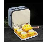 Set Di Tazze Da Tè Set Per Cerimonia Tè Kung Fu Rotante Cinese Automatico Rende Teiera Ceramica Domestica Portatile Viaggio Set Da Tè Pomeridiano(M)