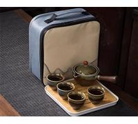 Set Di Tazze Da Tè Set Per Cerimonia Tè Kung Fu Rotante Cinese Automatico Rende Teiera Ceramica Domestica Portatile Viaggio Set Da Tè Pomeridiano(C)