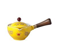 Set Di Tazze Da Tè Set Tè Cinese Kung Fu Teiera Rotante 360° Ceramica Infusore Semi Automatico Gongfu Teaware Pot Cup Set Da Tè Pomeridiano(D)