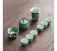 Set Di Tazze Da Tè Set Tè Krukke Cina Kung Fu Piccolo Per La Casa Leggero Lusso Stile Giapponese Per Preparazione Teiera Laterale Tazza Confezione Set Da Tè Pomeridiano(A)