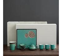 Set Di Tazze Da Tè Set Tè Krukke Cina Kung Fu Piccolo Per La Casa Leggero Lusso Stile Giapponese Per Preparazione Teiera Laterale Tazza Confezione Set Da Tè Pomeridiano(E)