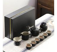 Set Di Tazze Da Tè Set Tè Kung Fu Ceramica Nera Tazze Semplice Per La Casa Con Confezione Regalo Set Da Tè Pomeridiano(C)