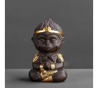 Set Di Tazze Da Tè Set Tè Kung Fu Cinese Argilla Viola Monkey King Tea Pet Per Decorazione Domestica Cerimonia Set Da Tè Pomeridiano(B)