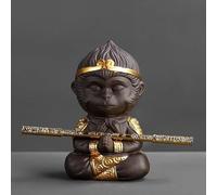 Set Di Tazze Da Tè Set Tè Kung Fu Cinese Argilla Viola Monkey King Tea Pet Per Decorazione Domestica Cerimonia Set Da Tè Pomeridiano(D)