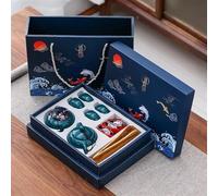 Set Di Tazze Da Tè Set Tè Kung Fu Confezione Regalo Per Amici Cerimonia Cinese Ceramica Una Pentola Quattro Tazze Con Lattine Portatile Per Auto Set Da Tè Pomeridiano(N)