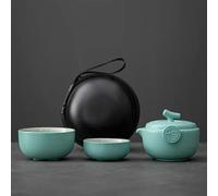 Set Di Tazze Da Tè Set Tè Viaggio Gongfu Ceramica Splendido Teiera Cinese Con 2 Tazze Custodia Portatile Set Da Tè Pomeridiano(C)