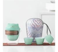 Set Di Tazze Da Tè Set Tè Viaggio Portatile Semplice Kung Fu Teiera Tazza Simpatico Gatto Aperto Una Pentola Tre Tazze In Ceramica Vetro Set Da Tè Pomeridiano(C)