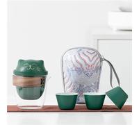 Set Di Tazze Da Tè Set Tè Viaggio Portatile Semplice Kung Fu Teiera Tazza Simpatico Gatto Aperto Una Pentola Tre Tazze In Ceramica Vetro Set Da Tè Pomeridiano(B)