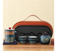 Set Di Tazze Da Tè Set Vintage Ceramica Grezza Una Pentola Quattro Tazze Tè Kung Fu Viaggio Tazza Espressa Portatile Campeggio Aperto Set Da Tè Pomeridiano(B)