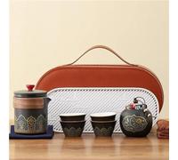 Set Di Tazze Da Tè Set Vintage Ceramica Grezza Una Pentola Quattro Tazze Tè Kung Fu Viaggio Tazza Espressa Portatile Campeggio Aperto Set Da Tè Pomeridiano(G)