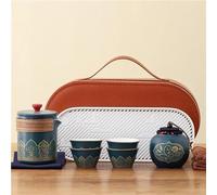 Set Di Tazze Da Tè Set Vintage Ceramica Grezza Una Pentola Quattro Tazze Tè Kung Fu Viaggio Tazza Espressa Portatile Campeggio Aperto Set Da Tè Pomeridiano(F)