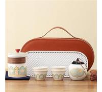 Set Di Tazze Da Tè Set Vintage Ceramica Grezza Una Pentola Quattro Tazze Tè Kung Fu Viaggio Tazza Espressa Portatile Campeggio Aperto Set Da Tè Pomeridiano(E)