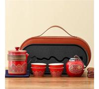 Set Di Tazze Da Tè Set Vintage Ceramica Grezza Una Pentola Quattro Tazze Tè Kung Fu Viaggio Tazza Espressa Portatile Campeggio Aperto Set Da Tè Pomeridiano(D)