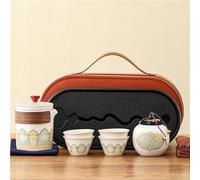 Set Di Tazze Da Tè Set Vintage Ceramica Grezza Una Pentola Quattro Tazze Tè Kung Fu Viaggio Tazza Espressa Portatile Campeggio Aperto Set Da Tè Pomeridiano(A)