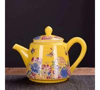 Set Di Tazze Da Tè Smalto Ceramico Colorato Teiera Dipinto Pentola D'acqua Tazza Di Tè Copertura Ciotola Riscaldata Bollitore Infusore Argilla Set Da Tè Pomeridiano(C)