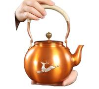 Set Di Tazze Da Tè Teiera Bollente In Rame Puro Con Acqua Per Uso Domestico, Set Da Tè Kung Fu, In Viola Fatta A Mano Set Da Tè Pomeridiano(Type-A)