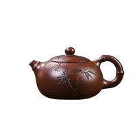 Set Di Tazze Da Tè Teiera Del Set Da Tè Kungfu, Fessura Inferiore Della Miniera Originale, Rima Di Bambù Trasparente, Vaso Argilla Viola Fatto A Mano 250 Ml, Xishi Set Da Tè Pomeridiano